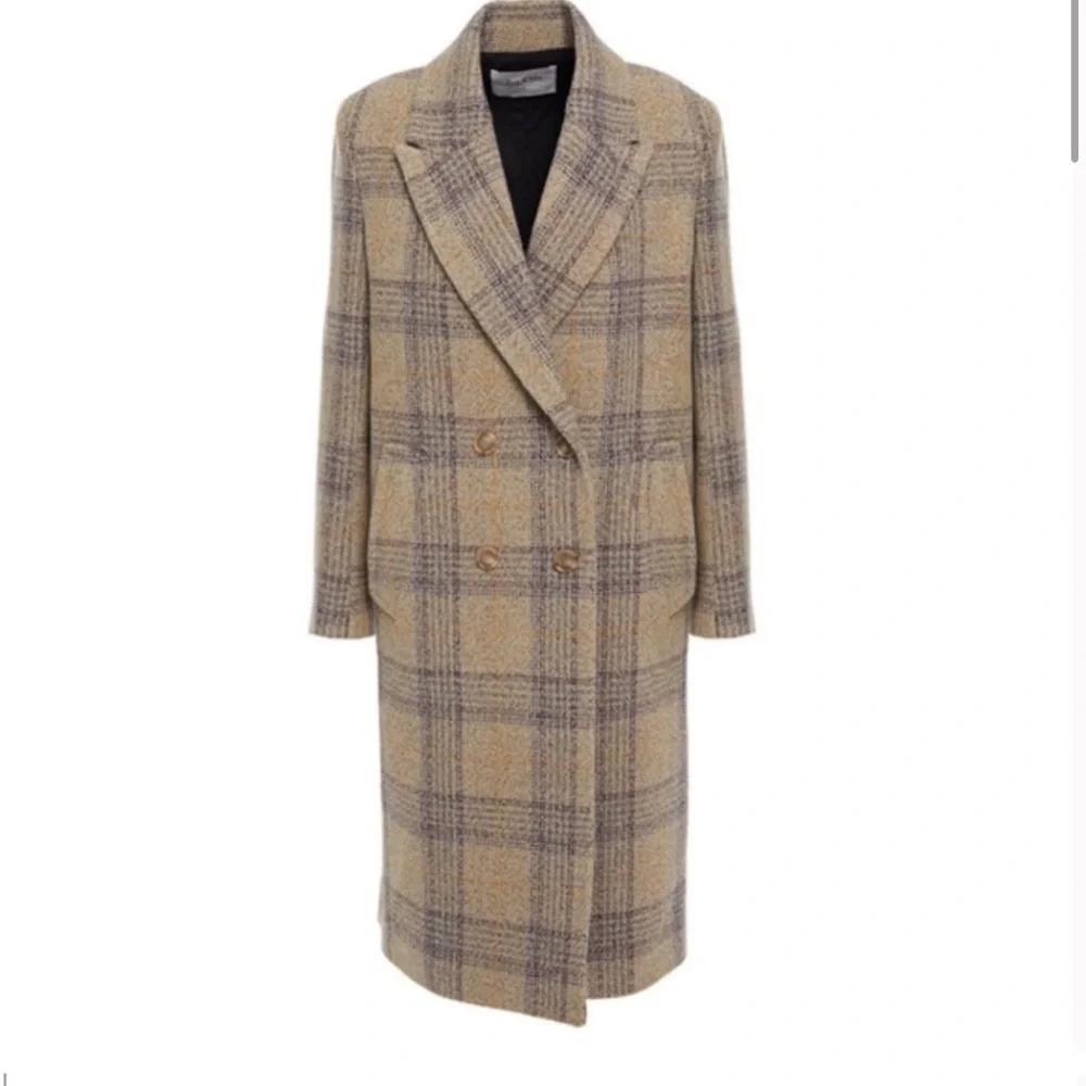 Plaid Double-Breasted Coat - Picture 2 of 3